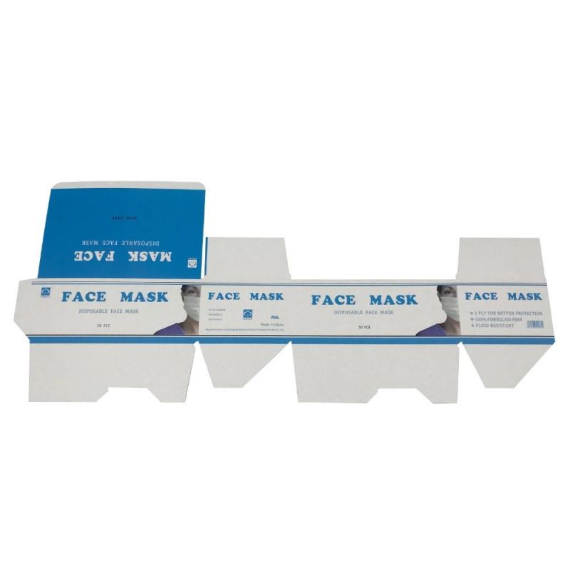 Custom Disposable Face Mask Paper Packaging Box Cardboard Gift Box for Sale