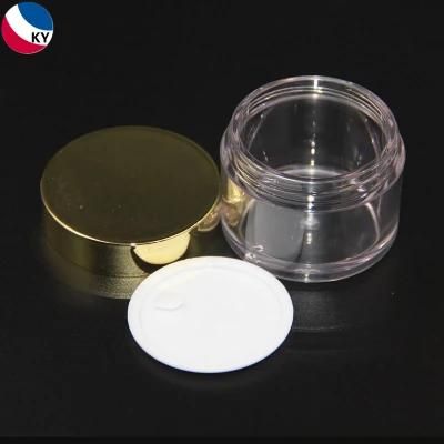 Electroplate Gold Lid Pet Plastic Face Cream Jar with Screw Top Cap 50ml