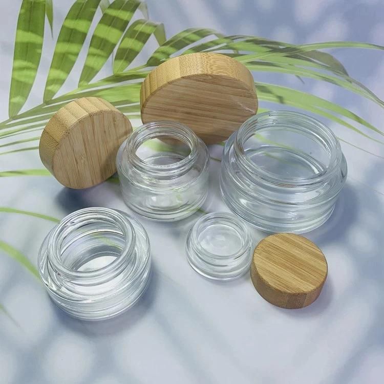 Custom Empty Glass Jar Luxury Bakhoor Jar Bukhoor Jar with Bamboo Cap