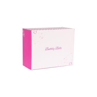 Bubbly Belle White and Pink Paper Cardboard Cubic Gift Box