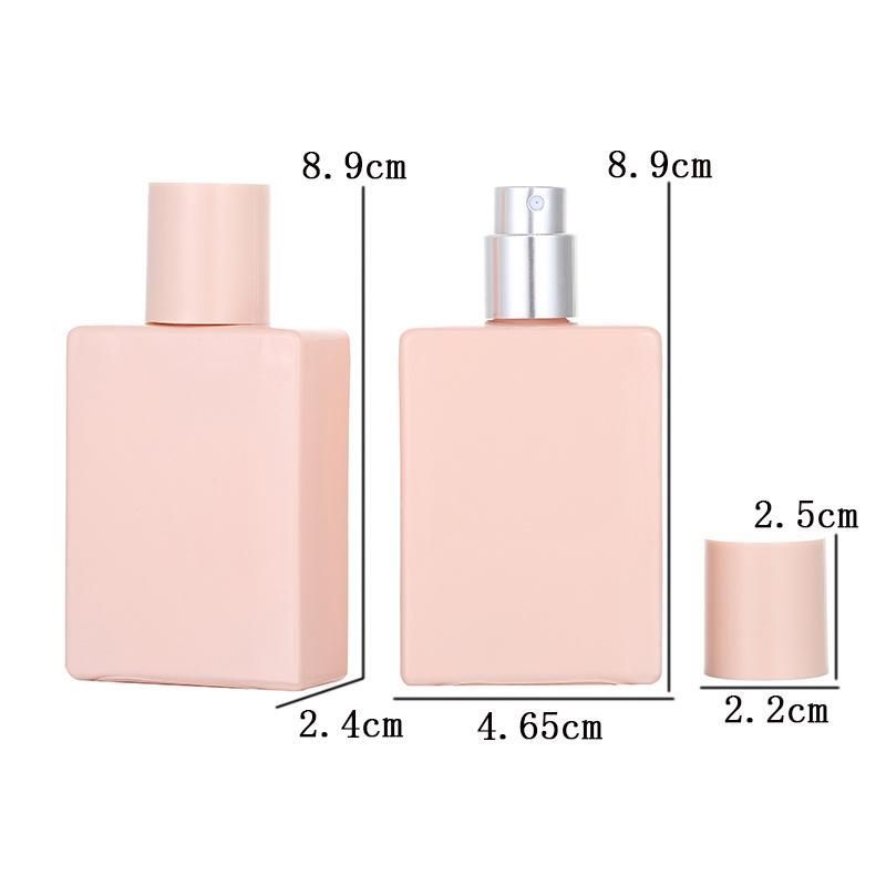 30ml 50ml OEM Design Pink Color Glass Spray Perfume Bottle Empty Atomizer Makeup Cosmetic Container