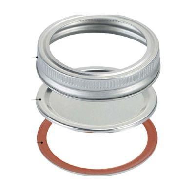 Bulk Regular Gold Canning Flat Lids 70mm 86mm Leak Proof Split-Type Jars Lid with Silicone Seals Rings for Glass Mason Jar