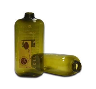 Green 800ml Pet Shampoo Bottle Hair Conditioner Bottle Cosmetic Container Recycle Plastic Packaging Body Lotion Packaging Bottle