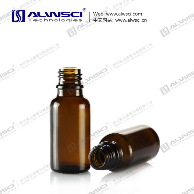 Alwsci New Item DIN-18 Tamper-Evident Screw 20ml Amber Chemical Storage Bottle with Cap