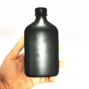 Matte Black Empty 100ml 200ml 250ml 350ml 500ml Flat Cold Brew Coffee Beverage Milk Tea Glass Bottle with Screw Metal Lid Wholesale