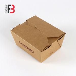 Disposable Kraft Paper Food Packaging Box Waterpfoof Grease-Proof Take Away Box for Salad Fried Rice Bento