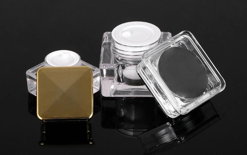 5g 10g Korean Style Empty Elegant Square Acrylic Plastic Jar for Skin Care