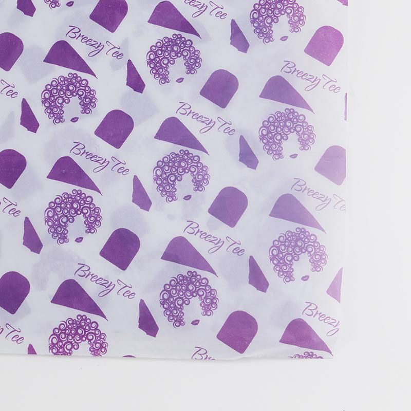 Grey Purple Logo Double Colors Printed Custom Clothing Wrapping Tissue Paper