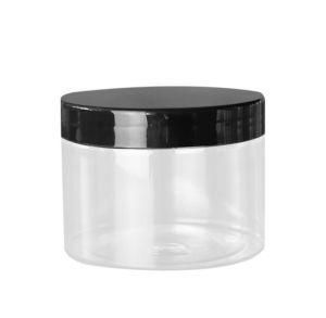 10oz Clear Cosmetic Jar with Black Lid for Packaging