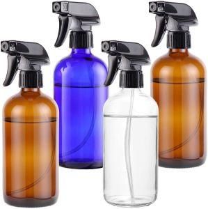 Empty Amber Glass Spray Bottles Container for Essential Oils Cleaning Products with Trigger Sprayer Leak Proof Cap