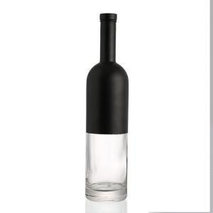 750ml High End Customised Black Glass Wine Bottle