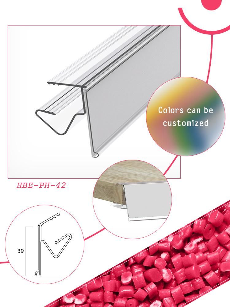 Plastic Supermarket Shelf Data Strip Label Holder Price Tag Holder
