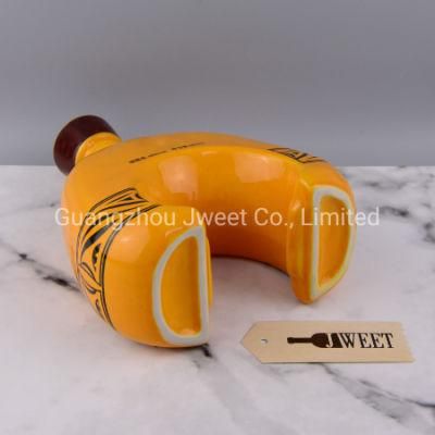 Custom Unique Bridge Shaped 700ml Ceramic Liquor Bottle