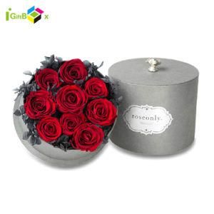 Paper Cardboard Custom Logo Round Flower Box