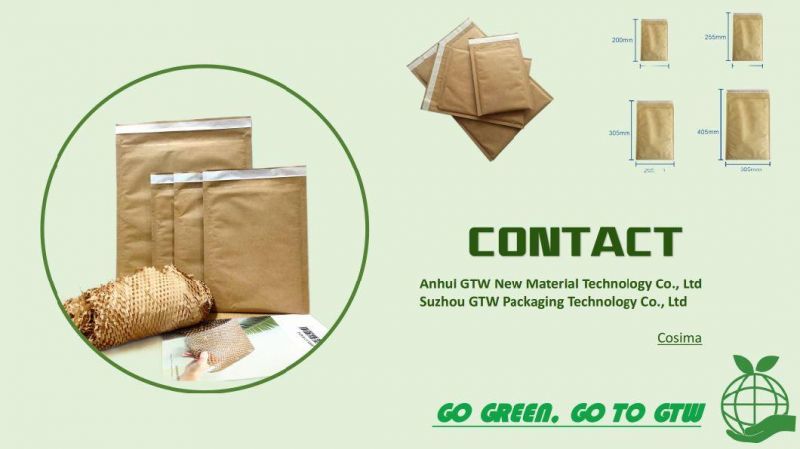 No Plastic Eco-Friendly 100% Recyclable Padded Envelopes Honeycomb Kraft Mailer for Shipping