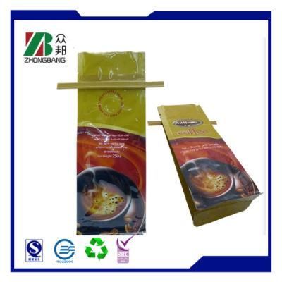 Biodegradable Coffee Side Gusset Packaging Plastic Bag with Tin Tie