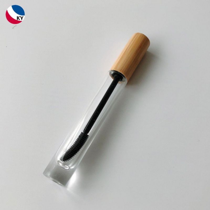 10ml Bamboo Applicator Cap Mascara Lip Gloss Container Transparent Clear Amber Glass Tube