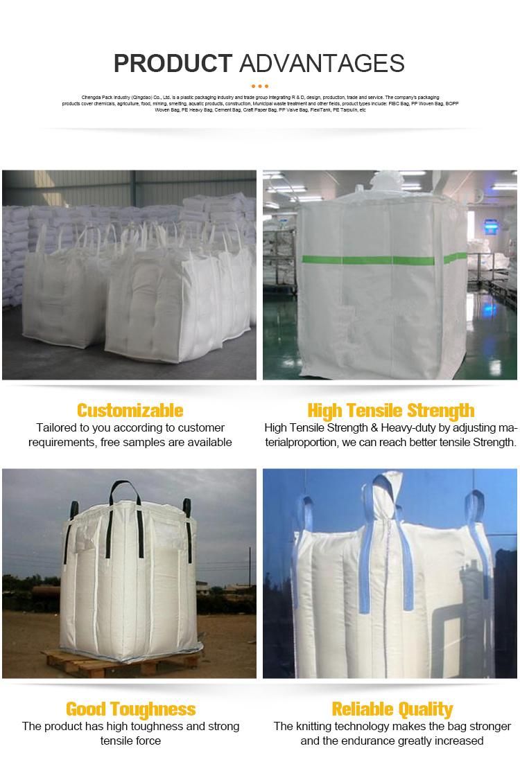 100% PP Bulk Big Plastic Bag FIBC 1000kg 1500kg Jumbo Ton Bags