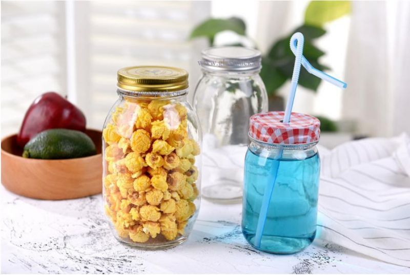 16oz Glass Jar with Golden Lid for Food Packing Purpose