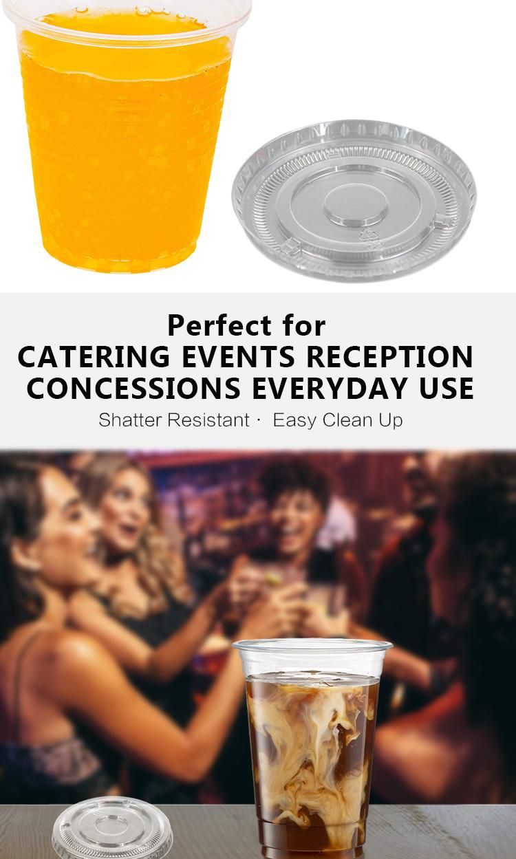 Disposable Plastic Tableware 85mm Diameter Pet Plastic Lid Transparent Custom for Cup