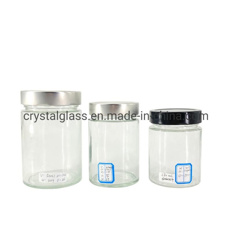 Airtight Square Glass Food Storage Jar Honey Pickles Packing Container 500ml 350ml