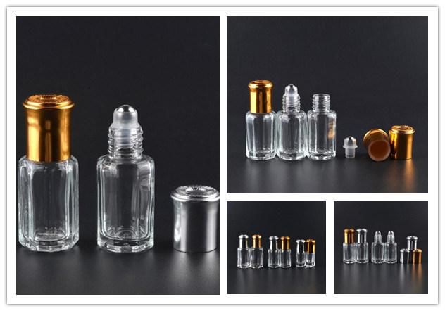 3ml 6ml 10ml 12ml Glass Octagonal Essential Oil Roller on Bottle with Aluminum Cap