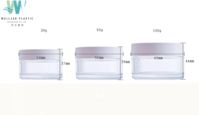 Cosmetic Packaging 100g Pet Plastic Cream Jar