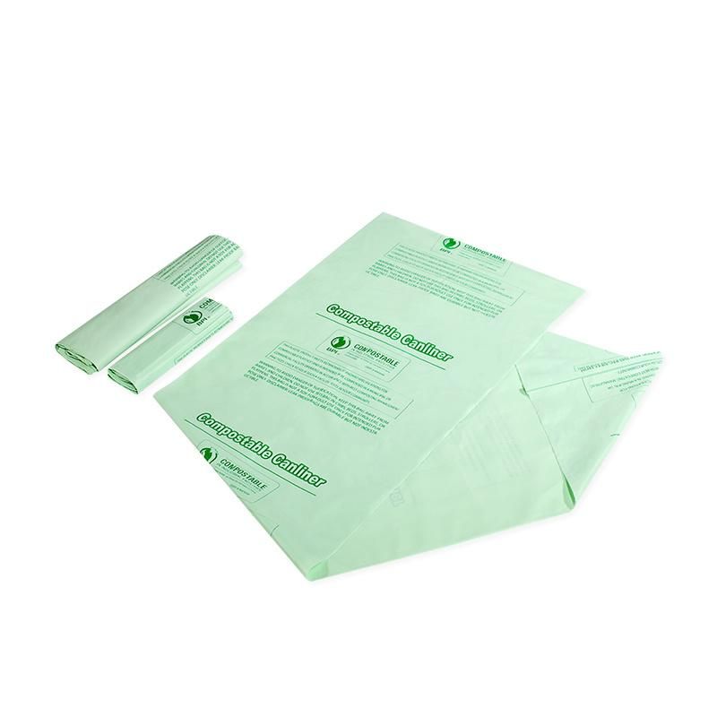 Yurui Biodegradable Eco Friendly Compostable Custom Logo Printing Plastic Food Packaging Flat Plastic Trash Garbage Bags Fully Degradable Packaging Bag