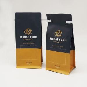 Wholesale Resealable Flat Bottom Zip Coffee Bags Coffee Bean Custom Packaging