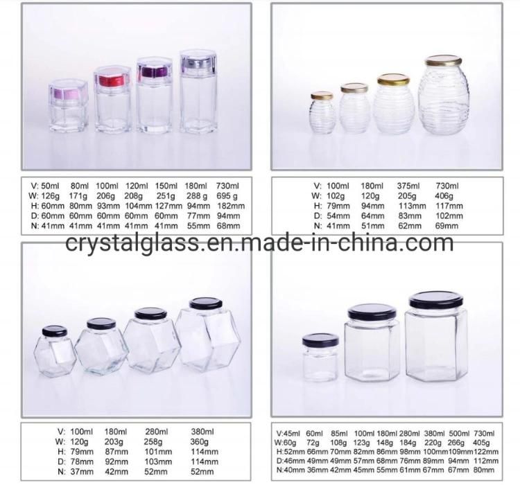 500g 1000g High Quality Metal Lid Honey Glass Package Customize Food Glass Jar Manufacturers