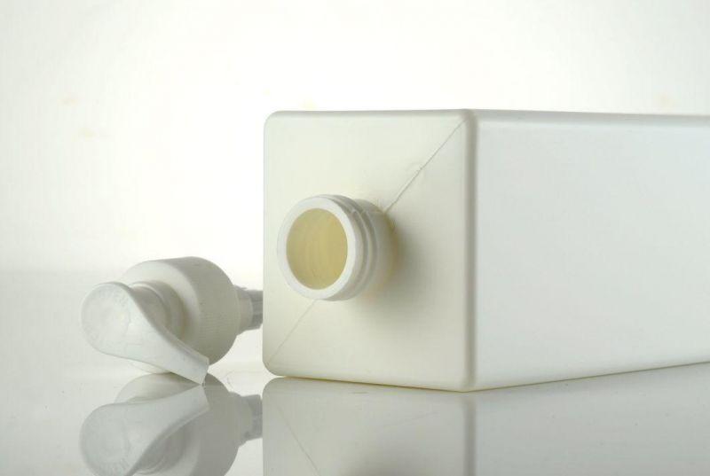 1000ml White Thick PE Square Packaging Bottle for Shampoo Emulsion