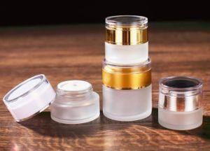 50g Acrylic Jar for Cosmetic Cream with Gold Silver Cap