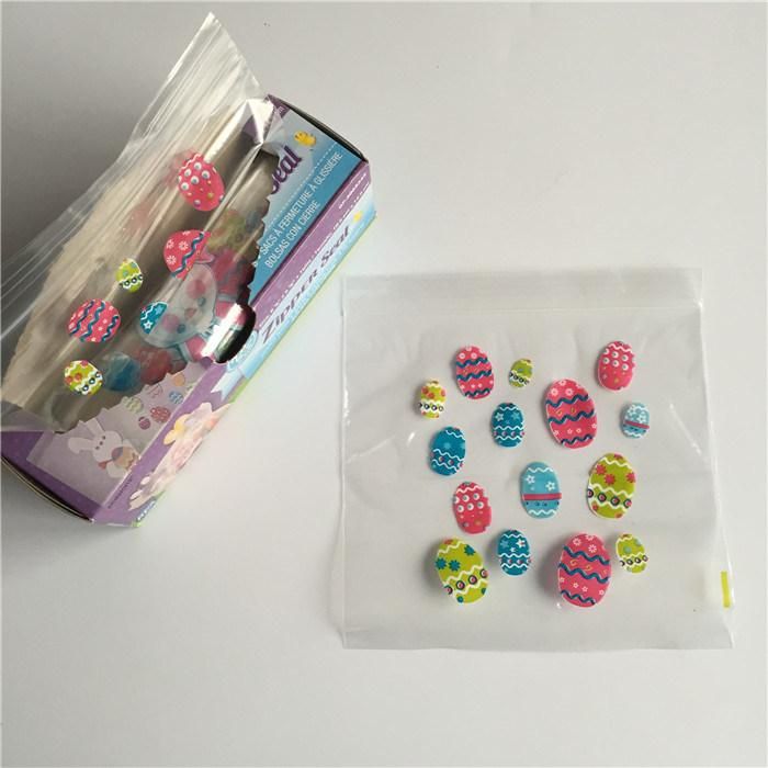 Easter Egg Rabbit Printed LDPE Zipper Lock Food Bag Holiday Plastic Bag for Candy Biscuit