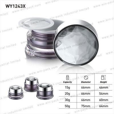 15g 20g 30g 50g Unique Shape Custom Acrylic Cream Jar with Acrylic Cap for Skincare