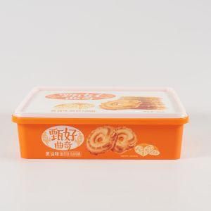 Rectangle Iml Eco-Friendly Plastic Packaging Box with Lid for Cracker Chocolate Butter Cookies