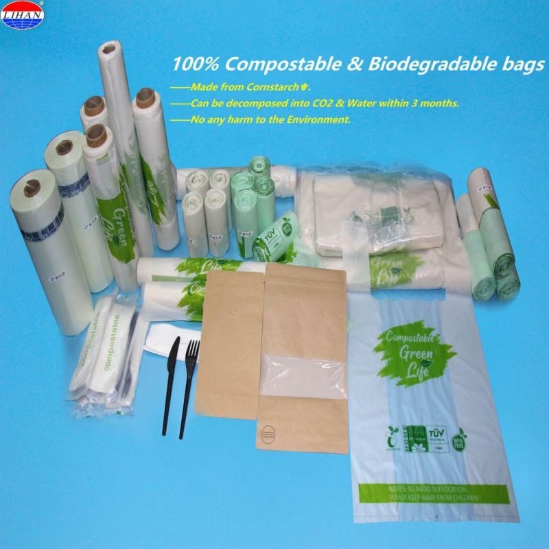 100% Compostable Biodegradable Trash Bag for Medical Waste Hotel and Restaurant Garbage Bag