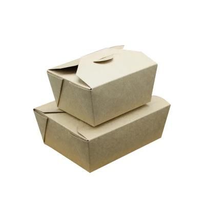 Wholesale Disposable Takeaway Food Grade Packing Kraft Cardboard Paper Box