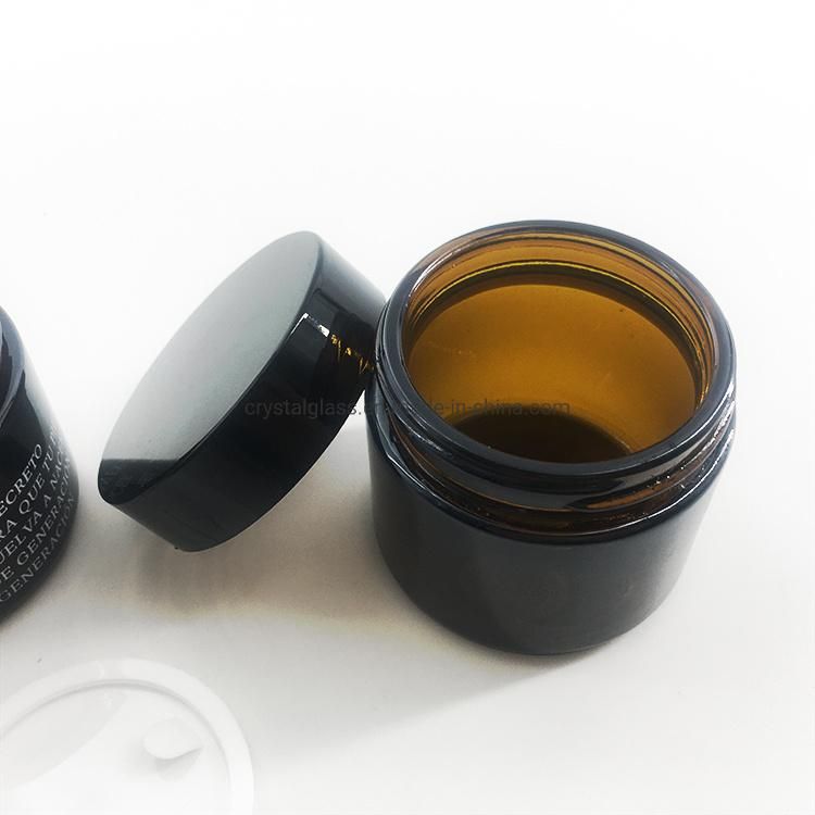 2oz China Glass Amber Cosmetic Cream and Essential Oil Jars