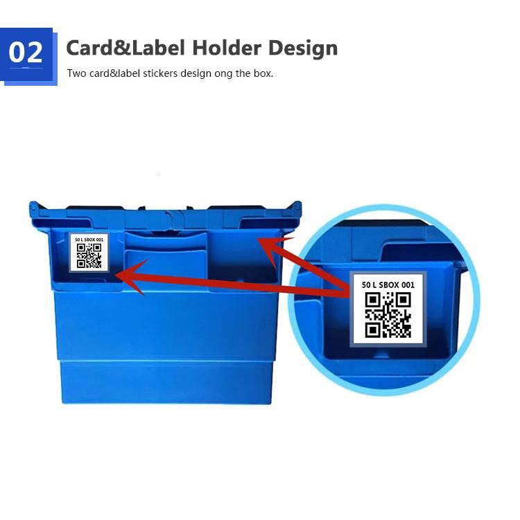 60L Hard Warehouse and Logistics Plastic Totes Stackable Plastic Moving Box