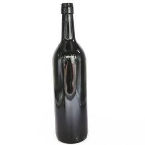 Emtpy Glossy Black 750ml 75cl Red Wine Beverage Bordeaux Liquor Glass Bottle with Tamper Proof Cap Wholesale