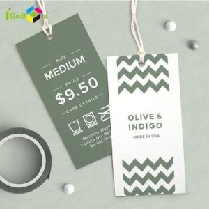 Luxury Custom Hang Tag with Clothing Price Logo Printing Clothes Hang Tags with String