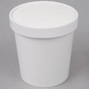 White Ice Cream Paper Containers with Paper Lids