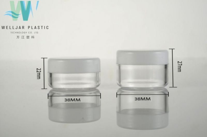 Cosmetic Jar15g PS Plastic Cream Jar with PP Lid