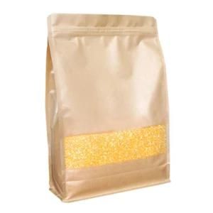 High Quality Eight Side Seal Stand up Kraft Paper Ziplock Bag for Coffee and Others Packaging