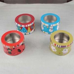 Various Round Tin Box with Window--Nc2493