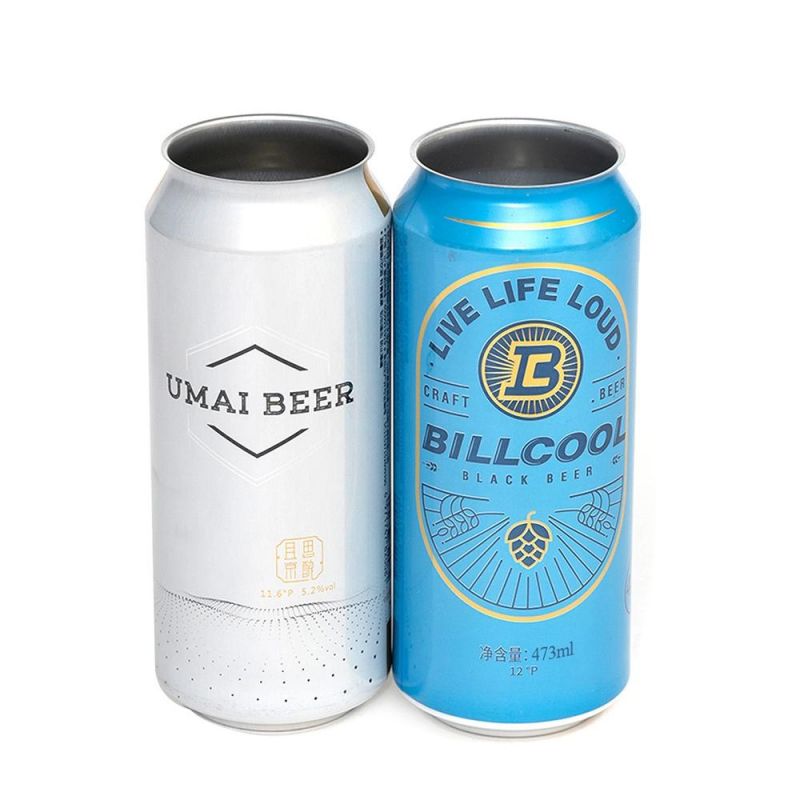 Silver Logo Print 16oz Aluminum Cans for Beer and Beverage