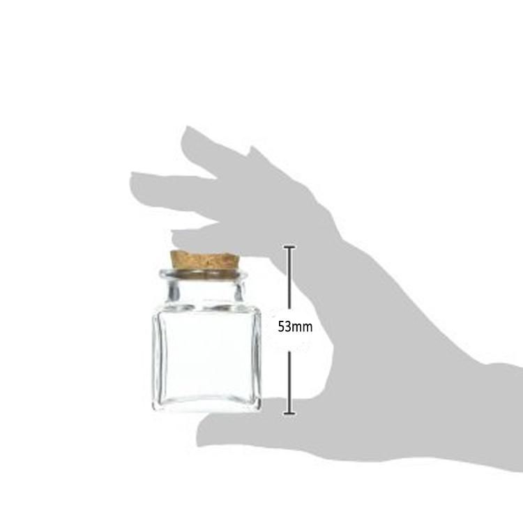 50ml Square Glass Favor Jar with Cork Stopper Petite Treat Glass Jar