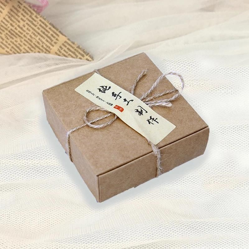 Custom Printed Logo Brown Kraft Paper Packaging Box Without Glue