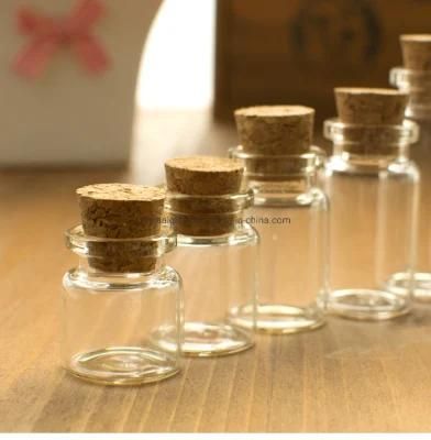 Mini Sample Clear Glass Wihing Vials with Soft Cork Stopper