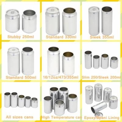 180ml 250ml 270ml 310ml 330ml 355ml 473ml 500ml 550ml 1000ml Custom Aluminum Beverage Drink Cans